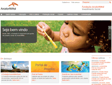 Tablet Screenshot of fundacaoarcelormittalbr.org.br